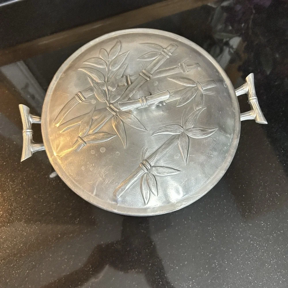 Vintage Everlast Aluminum / Pyrex Tiki Divided Chafing Dish Serving Glass - Picture 3 of 13